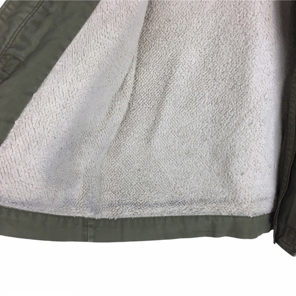 OLD NAVY Jacket Kid’s Olive Field Military Style Twill Sherpa Size Small 6-7 - Picture 10 of 15